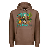 Chestnut camping life caravan and gnome Premium Hoodie - BarkalooDesign