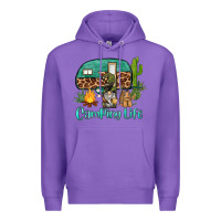 Purple camping life caravan and gnome Premium Hoodie - BarkalooDesign