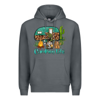 Rock camping life caravan and gnome Premium Hoodie - BarkalooDesign