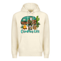 Sandshell camping life caravan and gnome Premium Hoodie - BarkalooDesign
