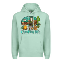 Seafoam camping life caravan and gnome Premium Hoodie - BarkalooDesign