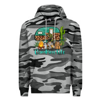 Slate Camo camping life caravan and gnome Premium Hoodie - BarkalooDesign