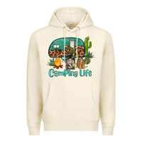 Tofu camping life caravan and gnome Premium Hoodie - BarkalooDesign