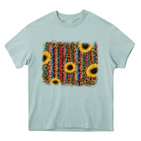 Arona sunflowers serape leopard Heavy Core Tee - RanaPortraitStore