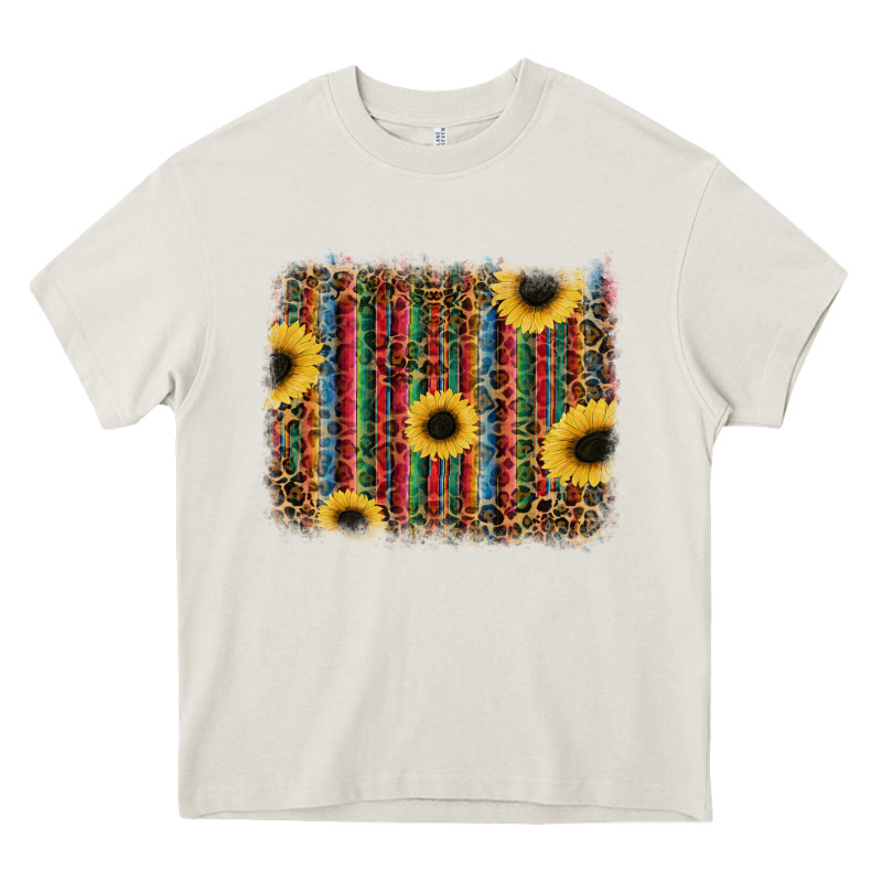 Sunflowers Serape Leopard Heavy Core Tee by RanaPortraitStore | Teevron