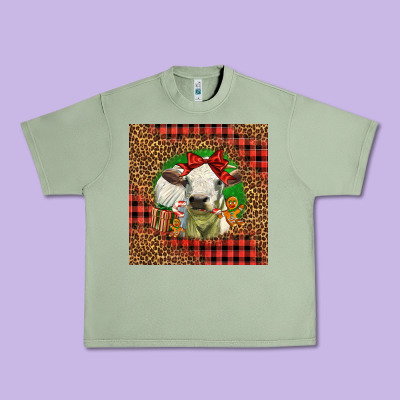 Cute Baby Calf Christmas Urban Heavy Tee Designed By Lillyallendesigns