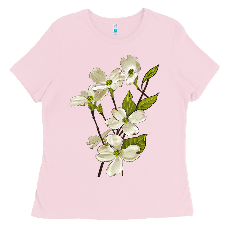 American Dogwood Flower Illustrations Ladies Tee by LillyAllenDesigns | Teevron
