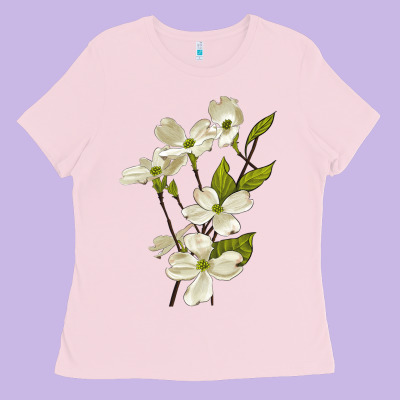 American Dogwood Flower Illustrations Ladies Tee Designed By Lillyallendesigns