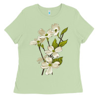 Matcha American Dogwood Flower Illustrations Ladies Tee - LillyAllenDesigns