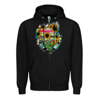 Black Durango State Of Mexico Map Zipper Hoodie - RanaPortraitStore