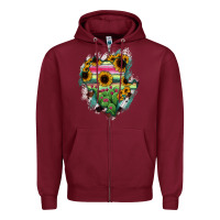 Burgundy Durango State Of Mexico Map Zipper Hoodie - RanaPortraitStore