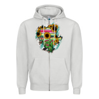 Dove Grey Durango State Of Mexico Map Zipper Hoodie - RanaPortraitStore