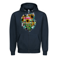 Navy Durango State Of Mexico Map Zipper Hoodie - RanaPortraitStore