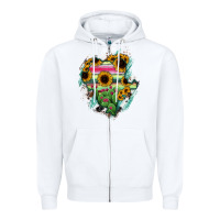 White Durango State Of Mexico Map Zipper Hoodie - RanaPortraitStore
