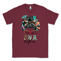 Burgundy nurse cna life messy bun Classic Tee - BarkalooDesign