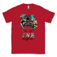 Red nurse cna life messy bun Classic Tee - BarkalooDesign