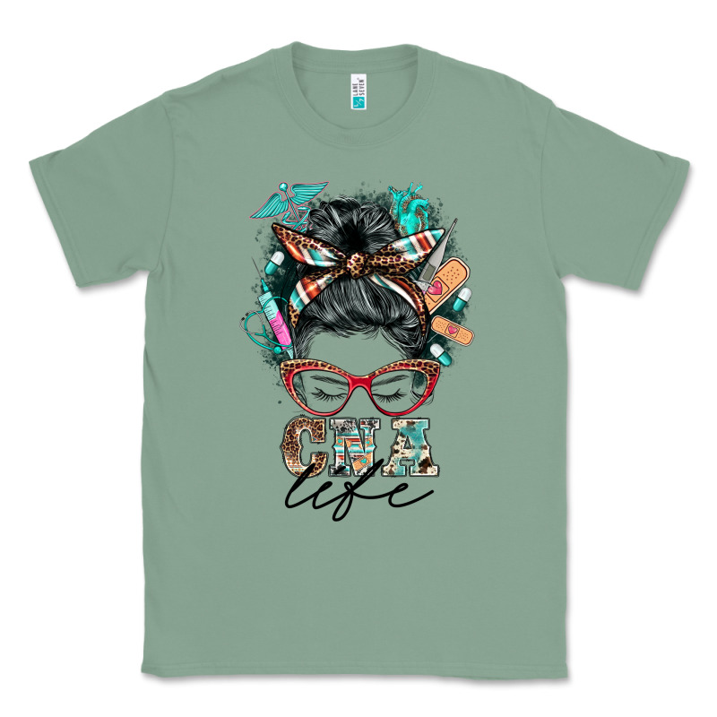 Nurse Cna Life Messy Bun Classic Tee by BarkalooDesign | Teevron