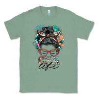Sage nurse cna life messy bun Classic Tee - BarkalooDesign