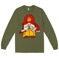 Army Green firefighter gnomes Long Sleeve Tee - Artiststas