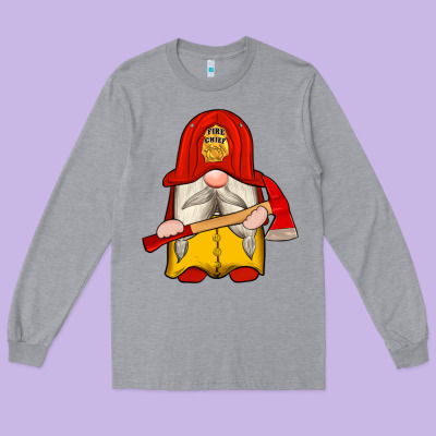Firefighter Gnomes Long Sleeve Tee Designed By Artiststas