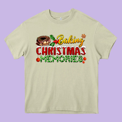 Baking Christmas Memories Heavy Core Tee Designed By Fadigitalartstudio