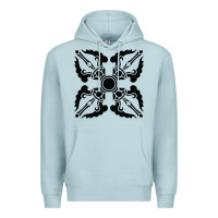 Blue Mist trippy psychedelic rave sacred geometry Premium Hoodie - DesigneFamous