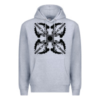 Heather Grey trippy psychedelic rave sacred geometry Premium Hoodie - DesigneFamous
