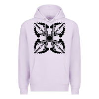 Lilac trippy psychedelic rave sacred geometry Premium Hoodie - DesigneFamous