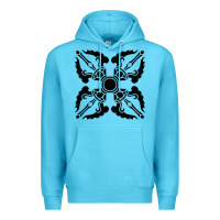 Ocean Blue trippy psychedelic rave sacred geometry Premium Hoodie - DesigneFamous