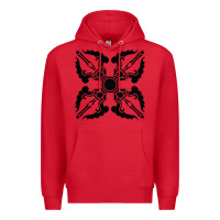 Red trippy psychedelic rave sacred geometry Premium Hoodie - DesigneFamous