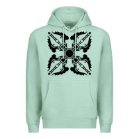 Seafoam trippy psychedelic rave sacred geometry Premium Hoodie - DesigneFamous