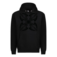 Black trippy psychedelic rave sacred geometry Premium Hoodie - DesigneFamous