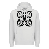 Dove Grey trippy psychedelic rave sacred geometry Premium Hoodie - DesigneFamous