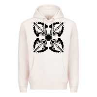Pale Pink trippy psychedelic rave sacred geometry Premium Hoodie - DesigneFamous