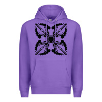 Purple trippy psychedelic rave sacred geometry Premium Hoodie - DesigneFamous