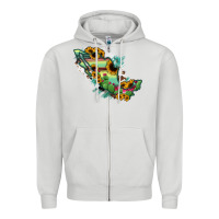 Dove Grey Mexico Map Zipper Hoodie - RanaPortraitStore