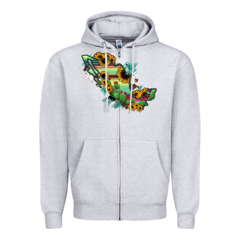 Mexico Map Zipper Hoodie by RanaPortraitStore | Teevron