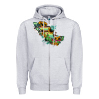Heather Grey Mexico Map Zipper Hoodie - RanaPortraitStore
