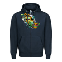 Navy Mexico Map Zipper Hoodie - RanaPortraitStore