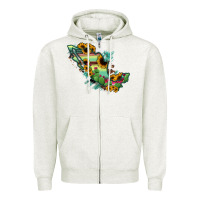 Oatmeal Heather Mexico Map Zipper Hoodie - RanaPortraitStore