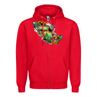 Red Mexico Map Zipper Hoodie - RanaPortraitStore