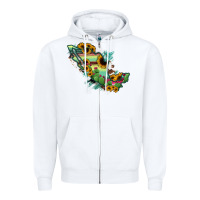 White Mexico Map Zipper Hoodie - RanaPortraitStore