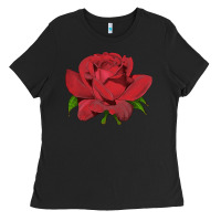 Black Oklahoma Rose Illustrations Ladies Tee - LillyAllenDesigns