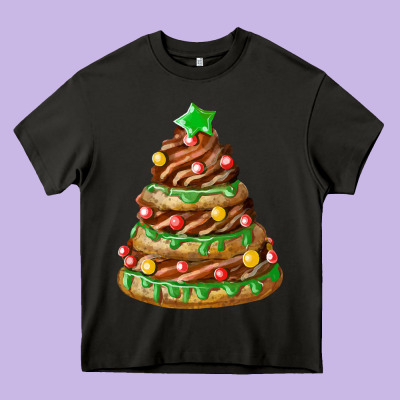 Chocolate Christmas Cookie Cake Heavy Core Tee Designed By Fadigitalartstudio