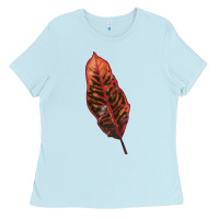 Baby Blue croton leaf Ladies Tee - LillyAllenDesigns