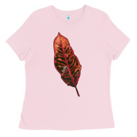 Bubblegum Pink croton leaf Ladies Tee - LillyAllenDesigns