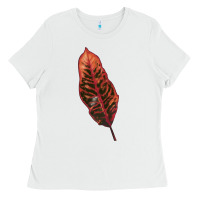 White croton leaf Ladies Tee - LillyAllenDesigns