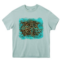 Arona leopard turquoise Heavy Core Tee - RanaPortraitStore