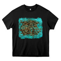 Black leopard turquoise Heavy Core Tee - RanaPortraitStore