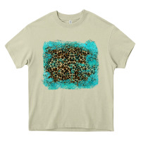 Mossy leopard turquoise Heavy Core Tee - RanaPortraitStore